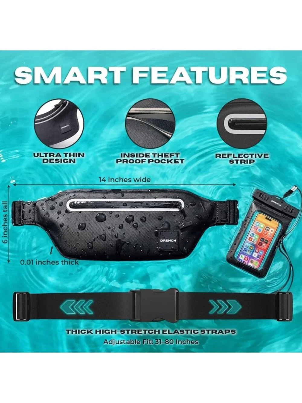 Waterproof Fanny Pack & Phone Pouch | Submersible Dry Bag for Swimming, Boating